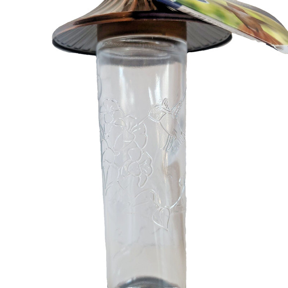 Audubon 24102 Bird Feeder, Hummingbird, Embossed Glass, 14-oz. - Picture 2 of 10